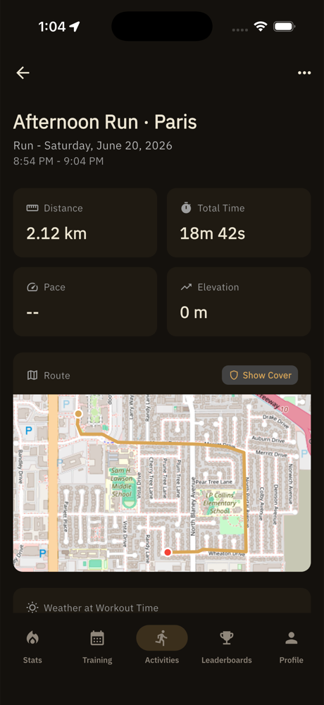Your real route on the map